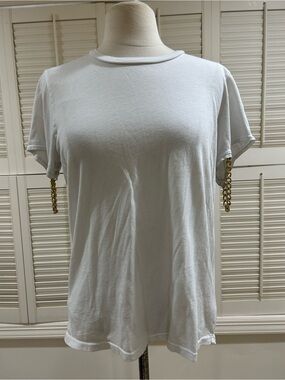 Michael Lauren T-Shirt With Gold Chain Detailing